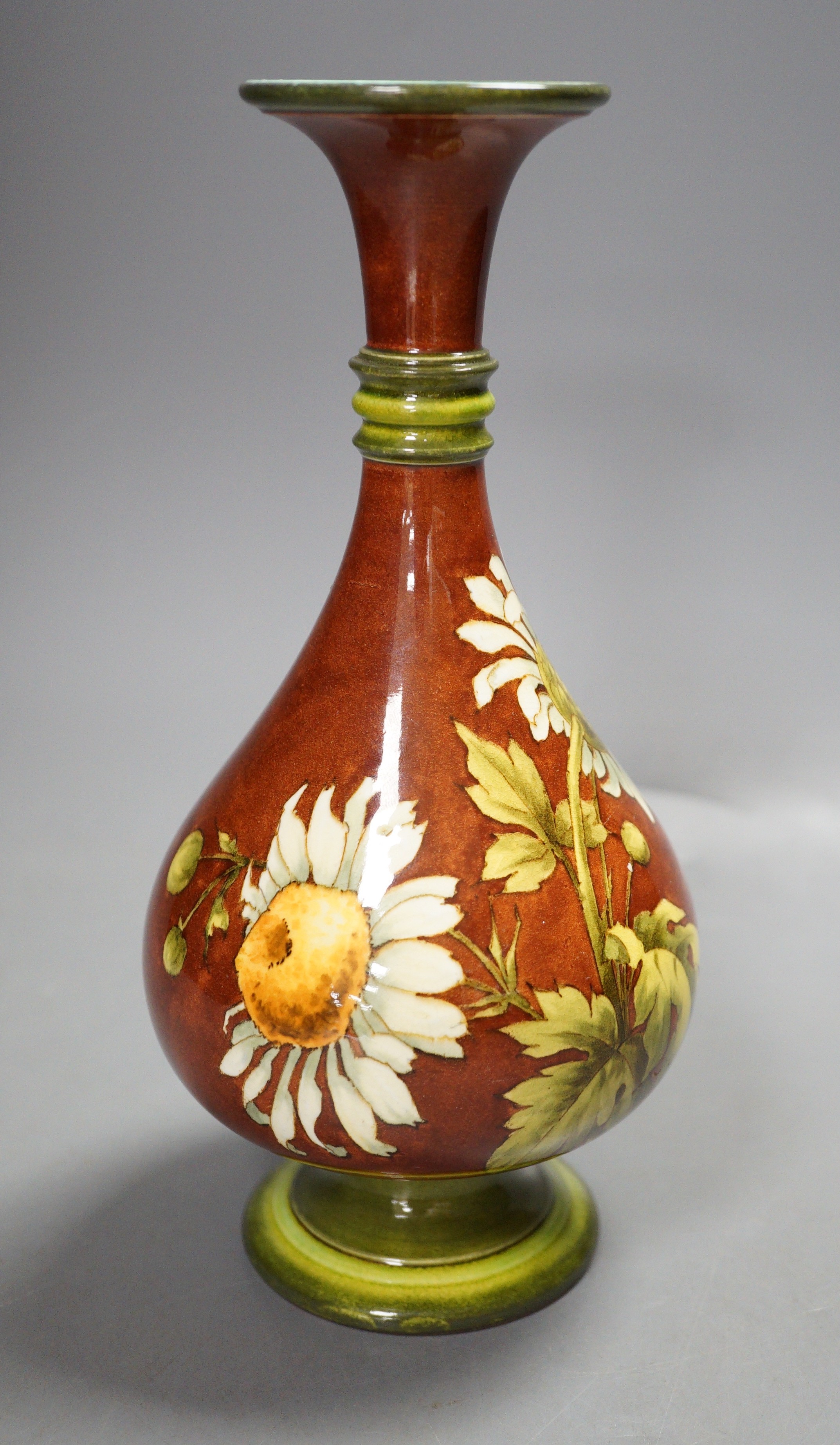 A Doulton Lambeth faience bottle vase, c.1885, 21cm